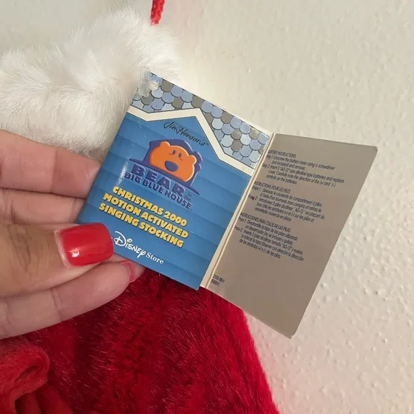 NEW Vintage 2000 Y2K Disney Store Bear in the Big Blue House Plush red stocking - Picture 2 of 3